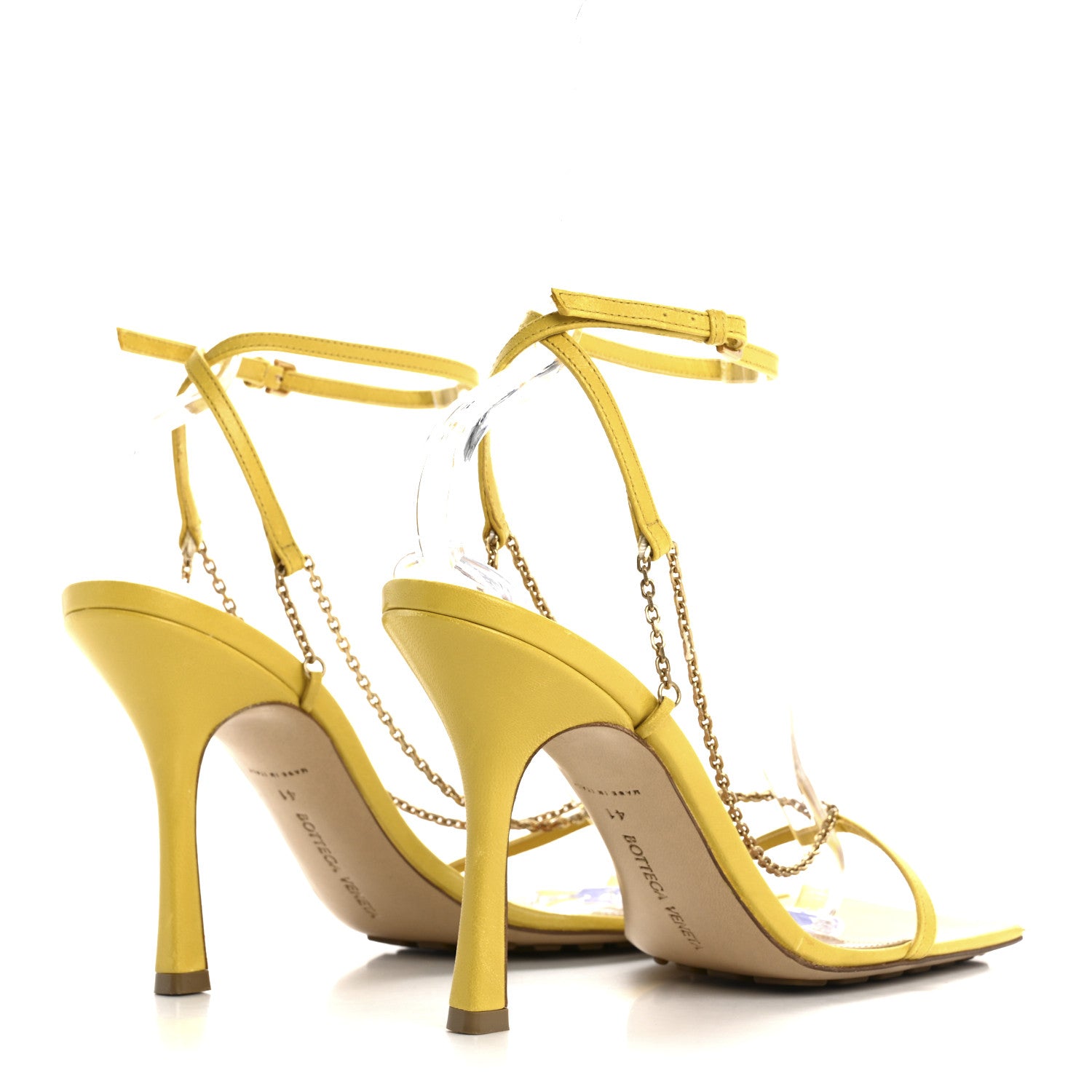 Bottega Veneta Lambskin Stretch Chain Strap 90mm Sandals 41 Buttercup 5 of 14