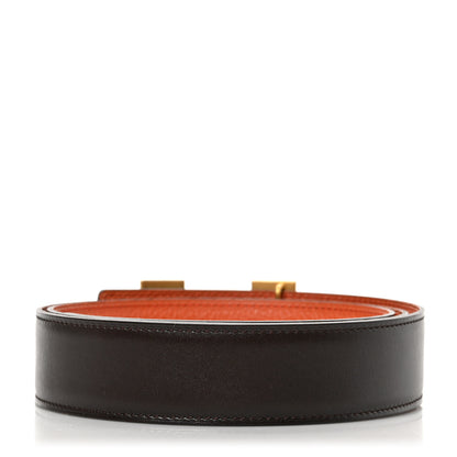 Hermes Box Togo 32mm H Belt 100 40 Chocolate Orange 2 of 6