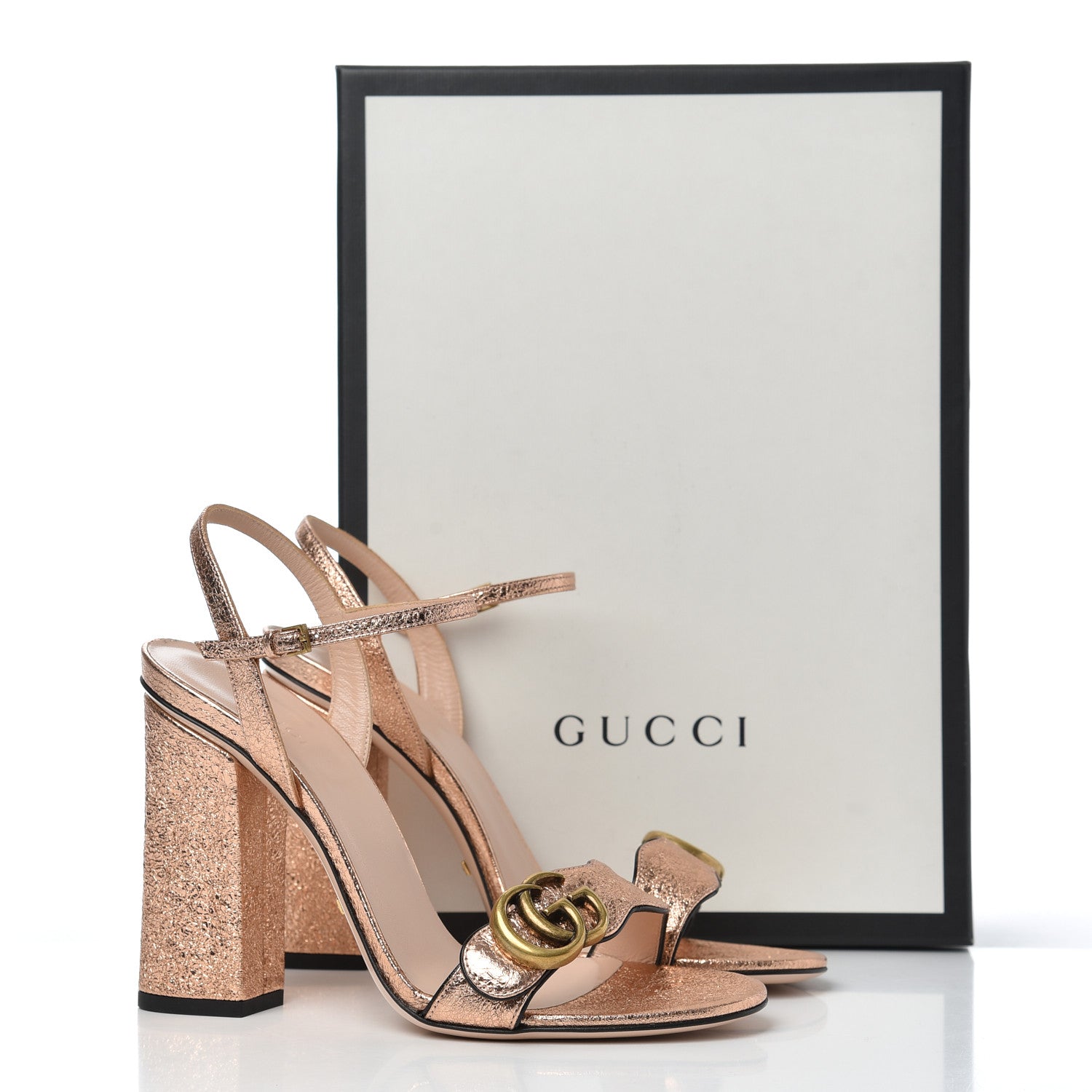 Gucci Galassia GG Marmont Ankle Wrap 105mm Sandals 38 Salmone 8 of 8