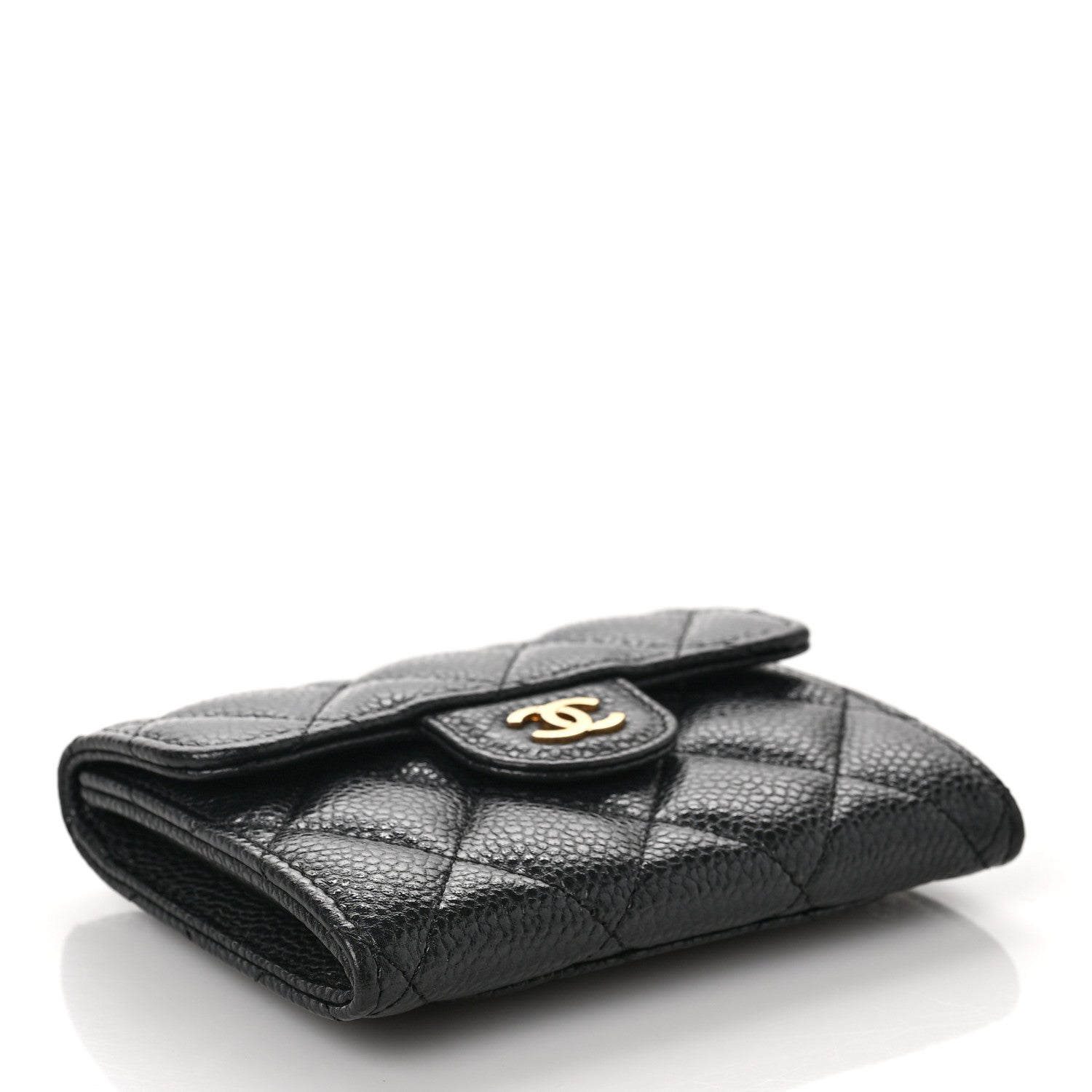 Chanel Caviar Quilted Flap Card Holder Wallet Black 3 of 6