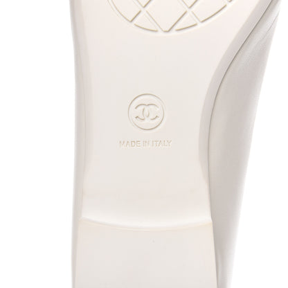 Chanel Glazed Lambskin Cap Toe Pointed Toe 40 White Black 8 of 9
