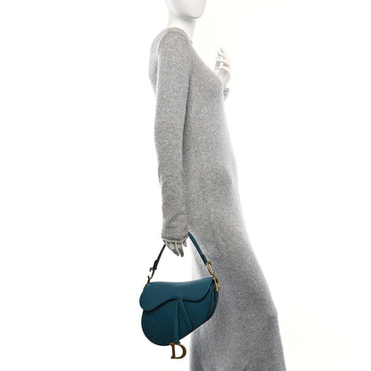 Christian Dior Grained Calfskin Saddle Bag Turquoise 2 of 10
