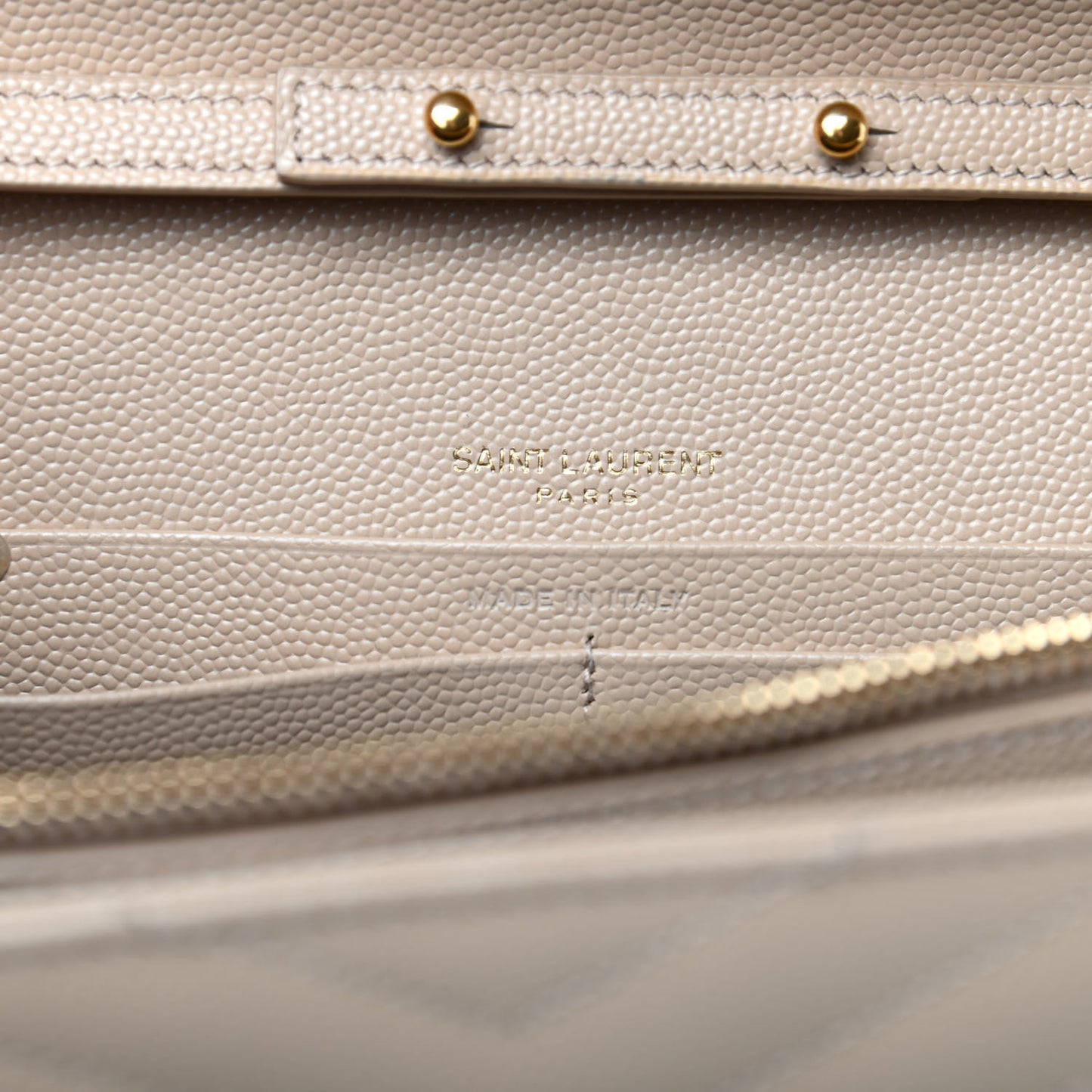 Grain De Poudre Matelasse Chevron Monogram Chain Wallet Nude Powder