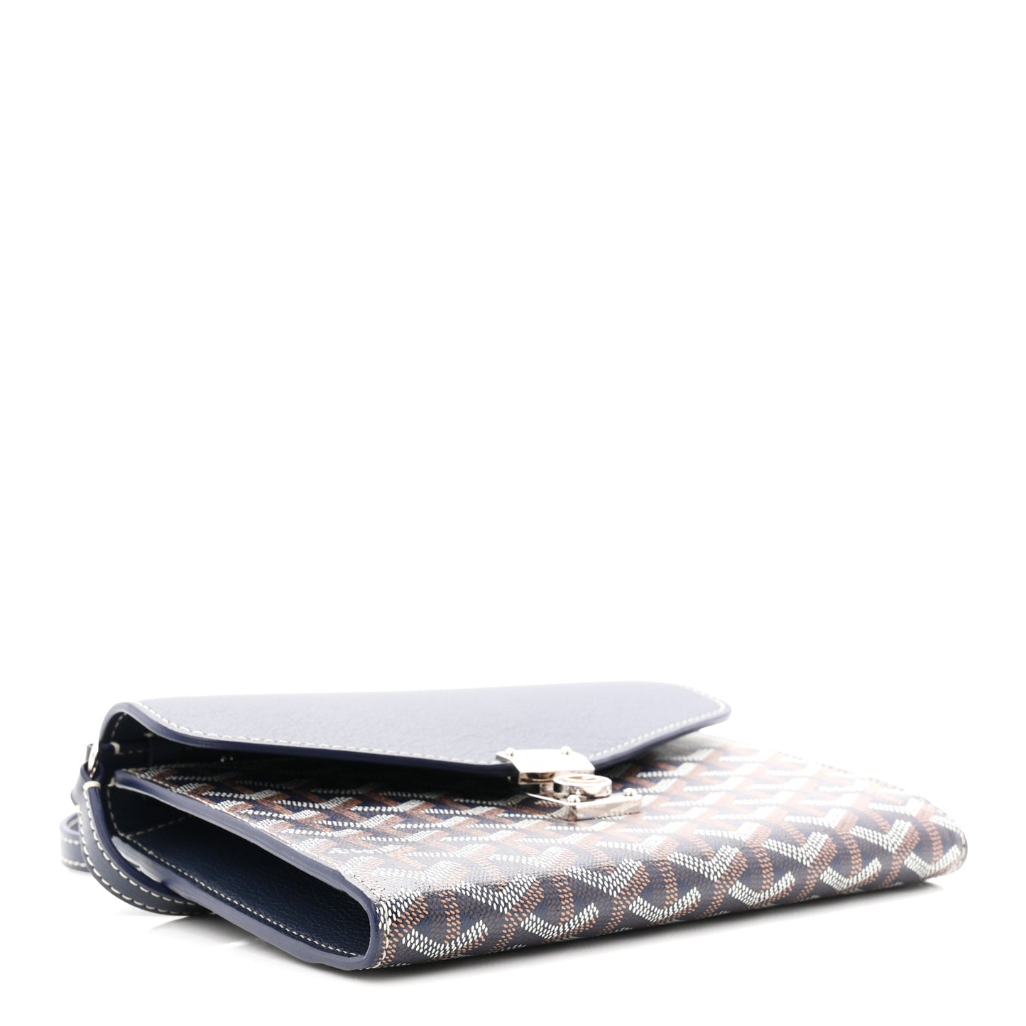 Goyardine Calfskin Chypre Wallet Pouch Navy