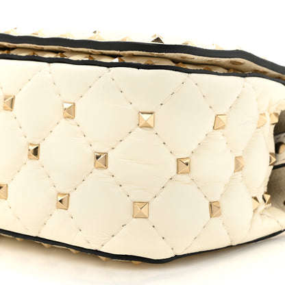 Valentino Garavani Calfskin Rockstud Spike Convertible Shoulder Bag Ivory 8 of 12