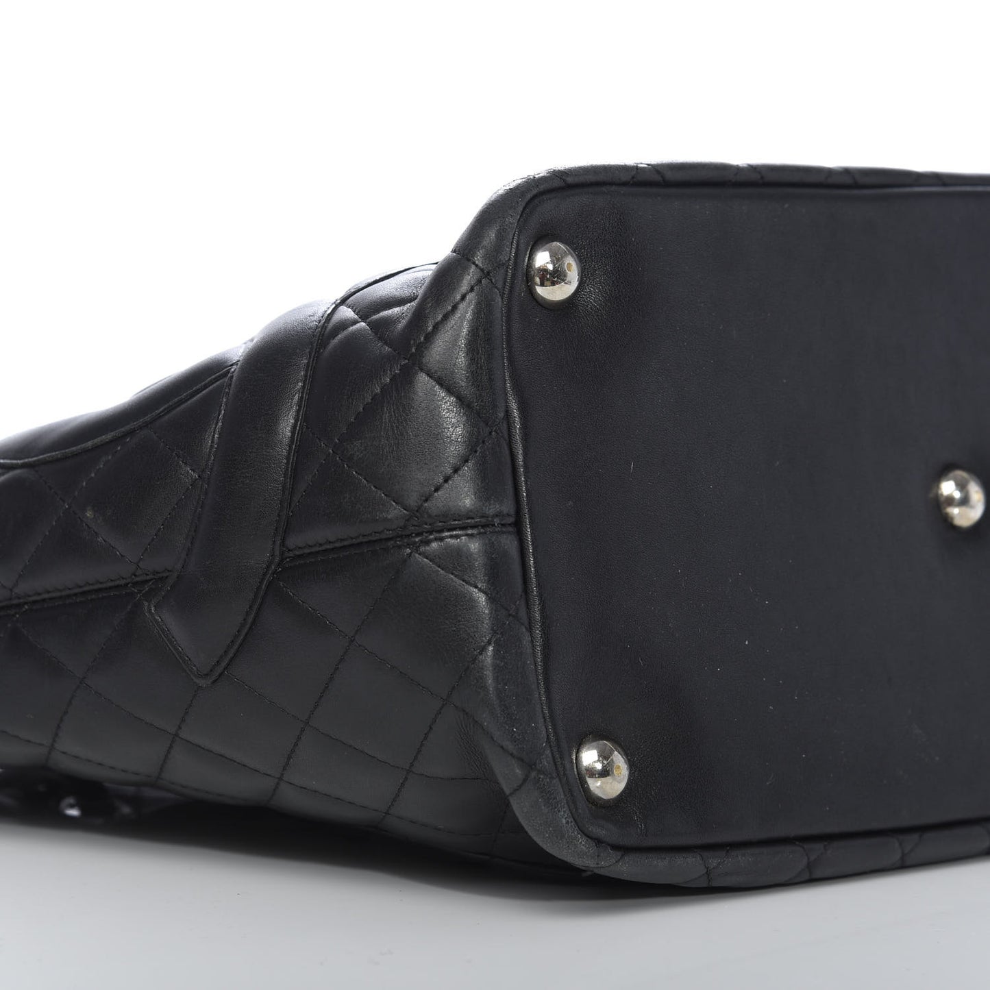 Calfskin Quilted Large Cambon Tote Black