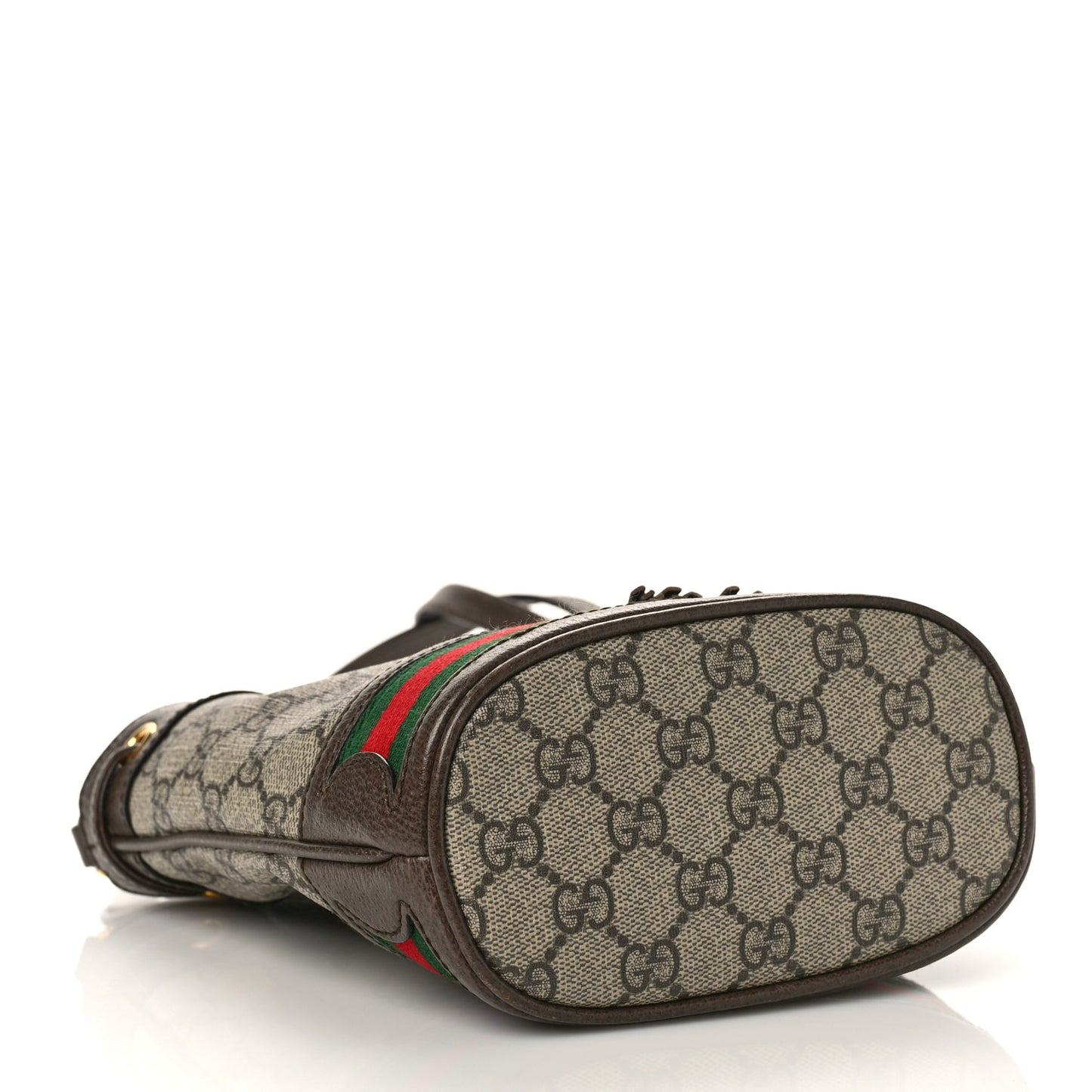 GG Supreme Monogram Web Mini Ophidia Bucket Bag Brown