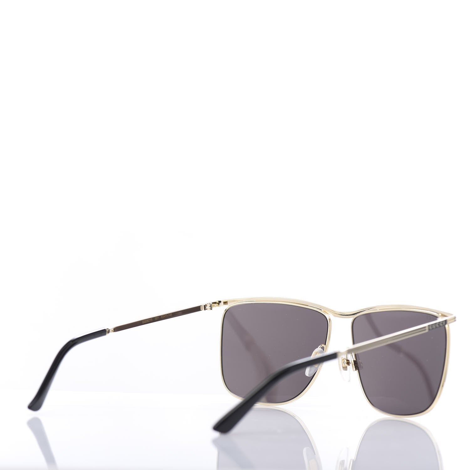 Gucci Metal Square Frame Sunglasses GG0817S Gold Grey 4 of 8