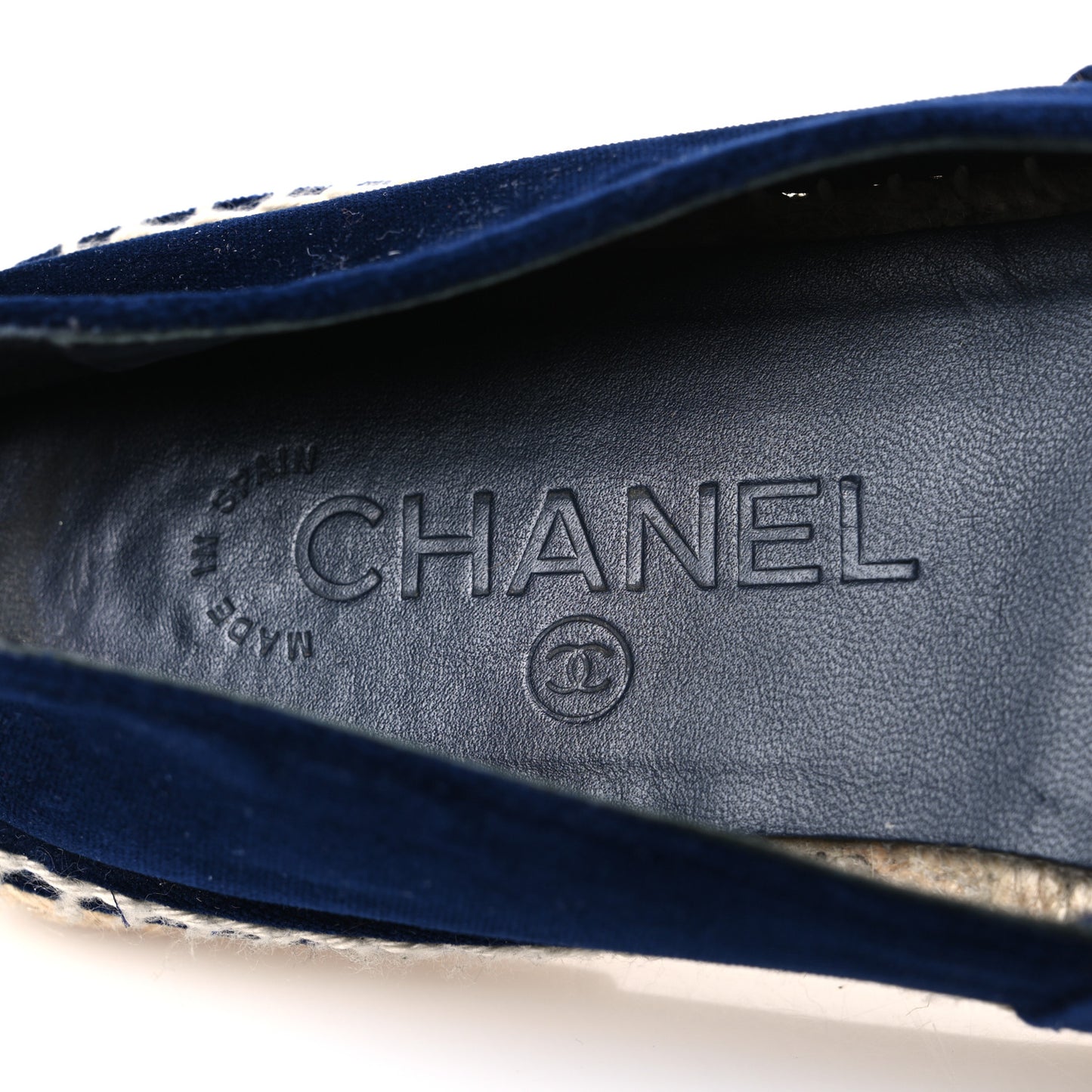 Velvet Logo Espadrilles 38 Navy Black