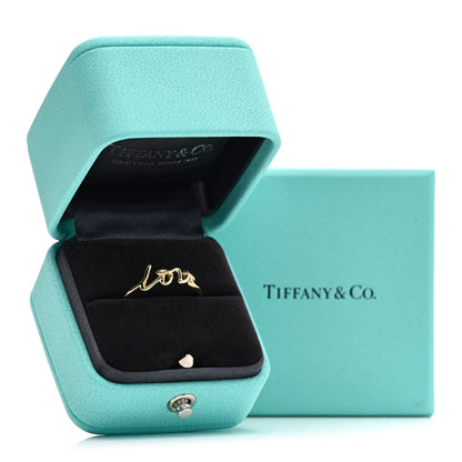Tiffany 18K Yellow Gold Mini Paloma's Graffiti Love Ring 54 7 6 of 6