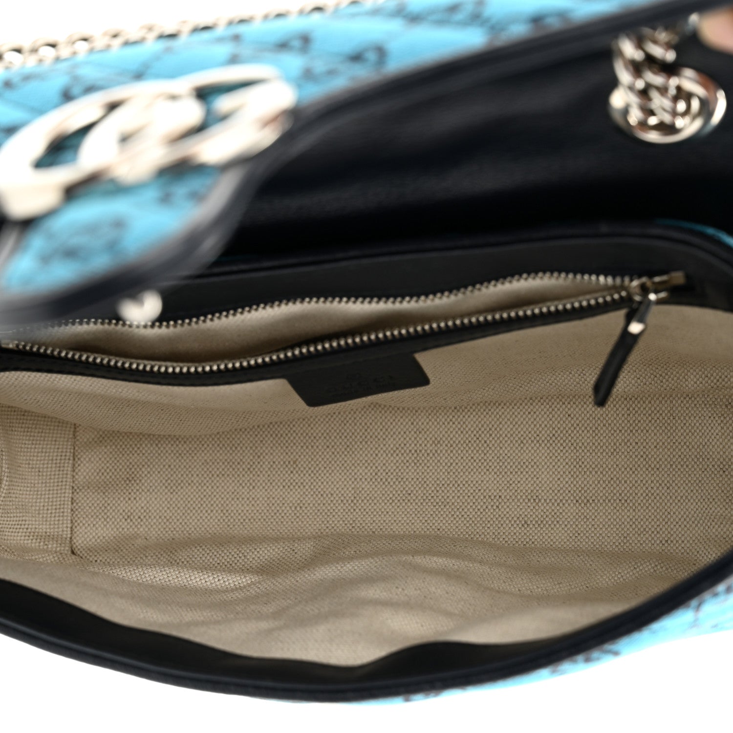 Gucci Monogram Multicolor Matelasse Diagonal Small GG Marmont Shoulder Bag Light Blue 5 of 10
