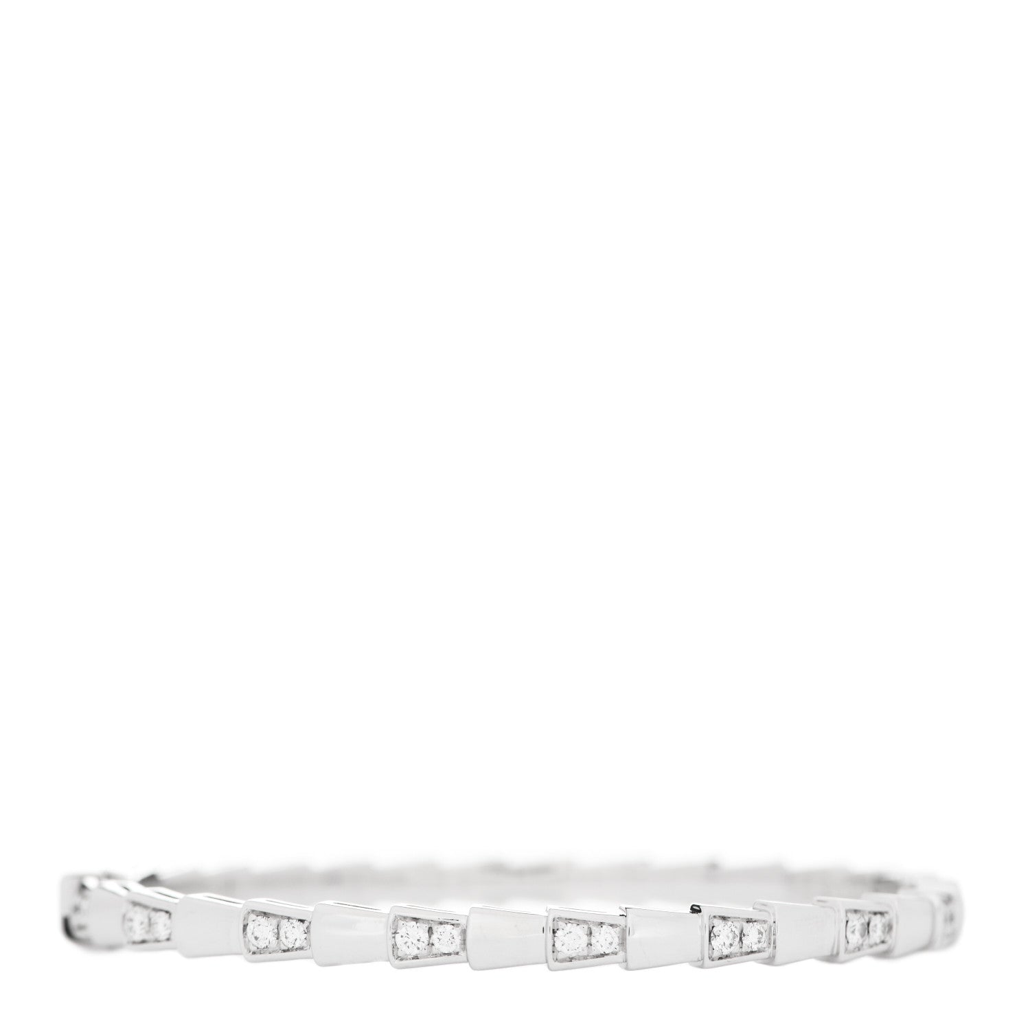 Bulgari 18K White Gold Diamond Serpenti Viper Bangle Bracelet S 2 of 4