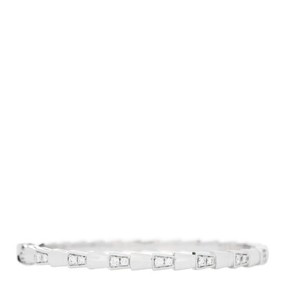 Bulgari 18K White Gold Diamond Serpenti Viper Bangle Bracelet S 2 of 4