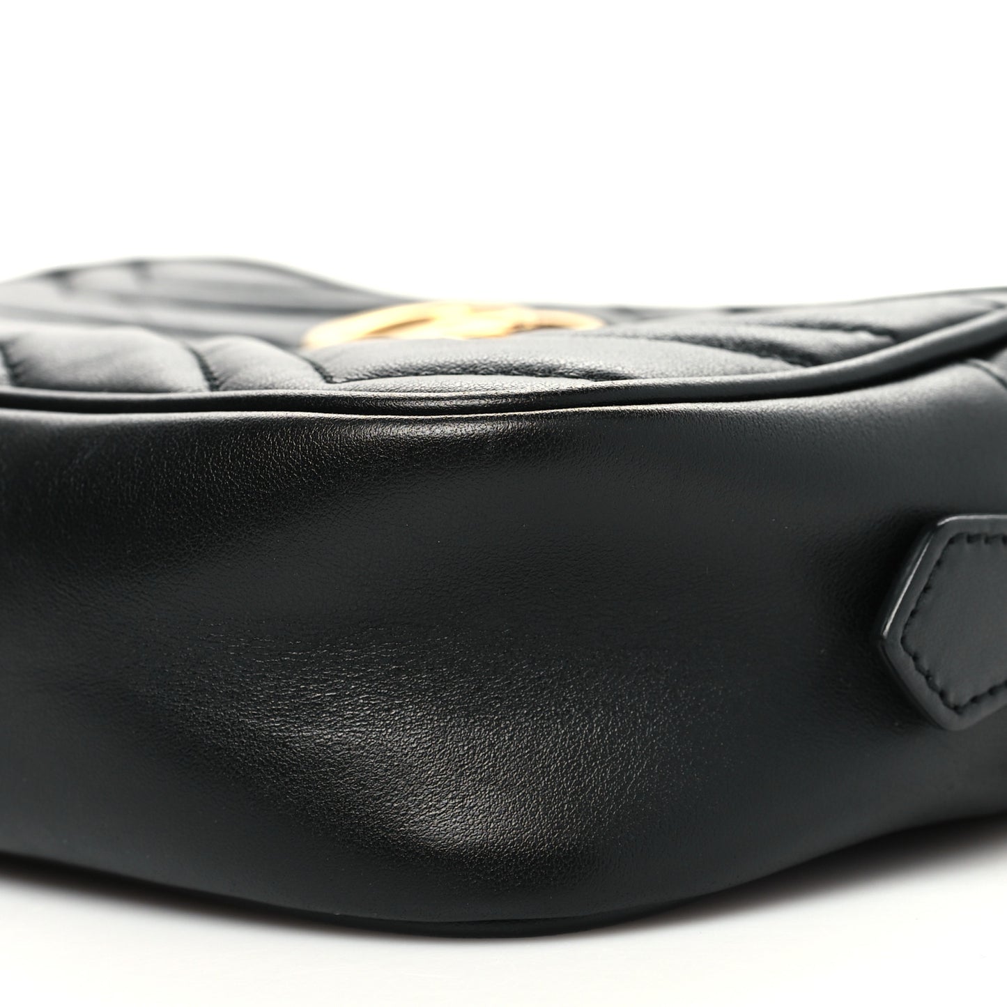 Calfskin Matelasse Mini GG Marmont Chain Shoulder Bag Black
