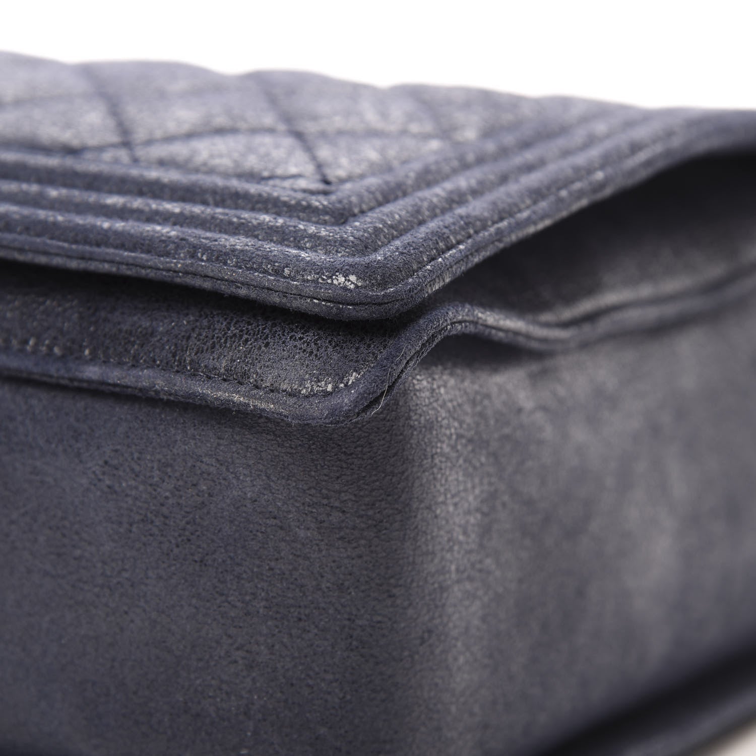 Chanel Goatskin Quilted Large Gentle Boy Flap Navy 10 of 12
