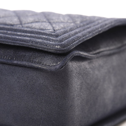 Chanel Goatskin Quilted Large Gentle Boy Flap Navy 10 of 12