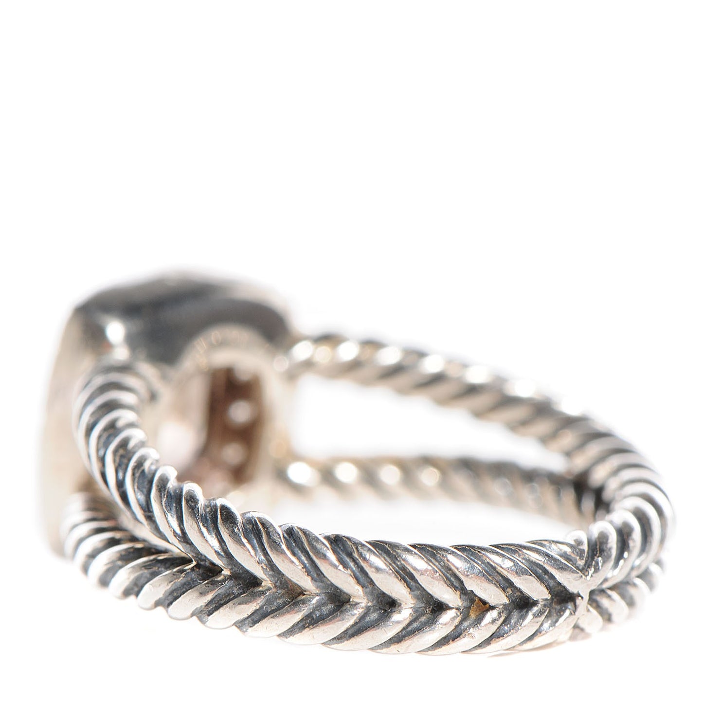 Sterling Silver Diamond Smoky Quartz 7mm Petite Albion Ring 54 7