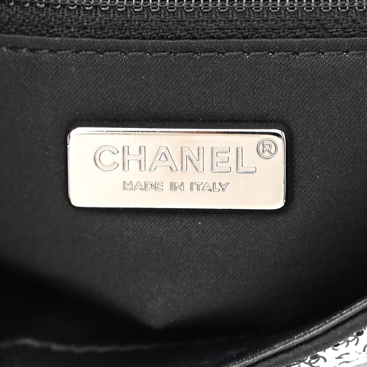 Chanel Sequin CC Logo Small Single Flap White Black 6 of 10