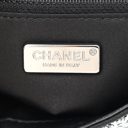 Chanel Sequin CC Logo Small Single Flap White Black 6 of 10