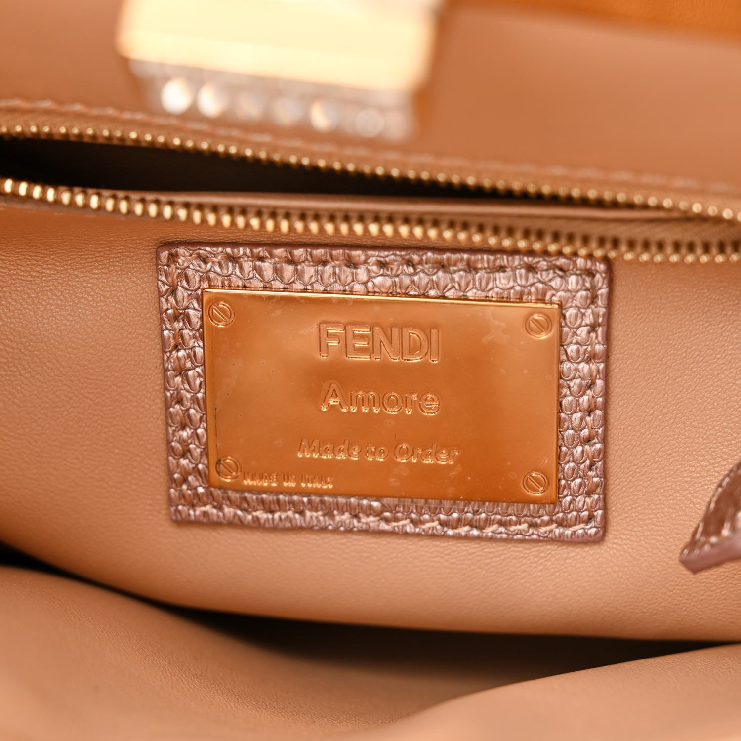 Fendi Lizard Mini Peekaboo Iconic Satchel Pink 6 of 10
