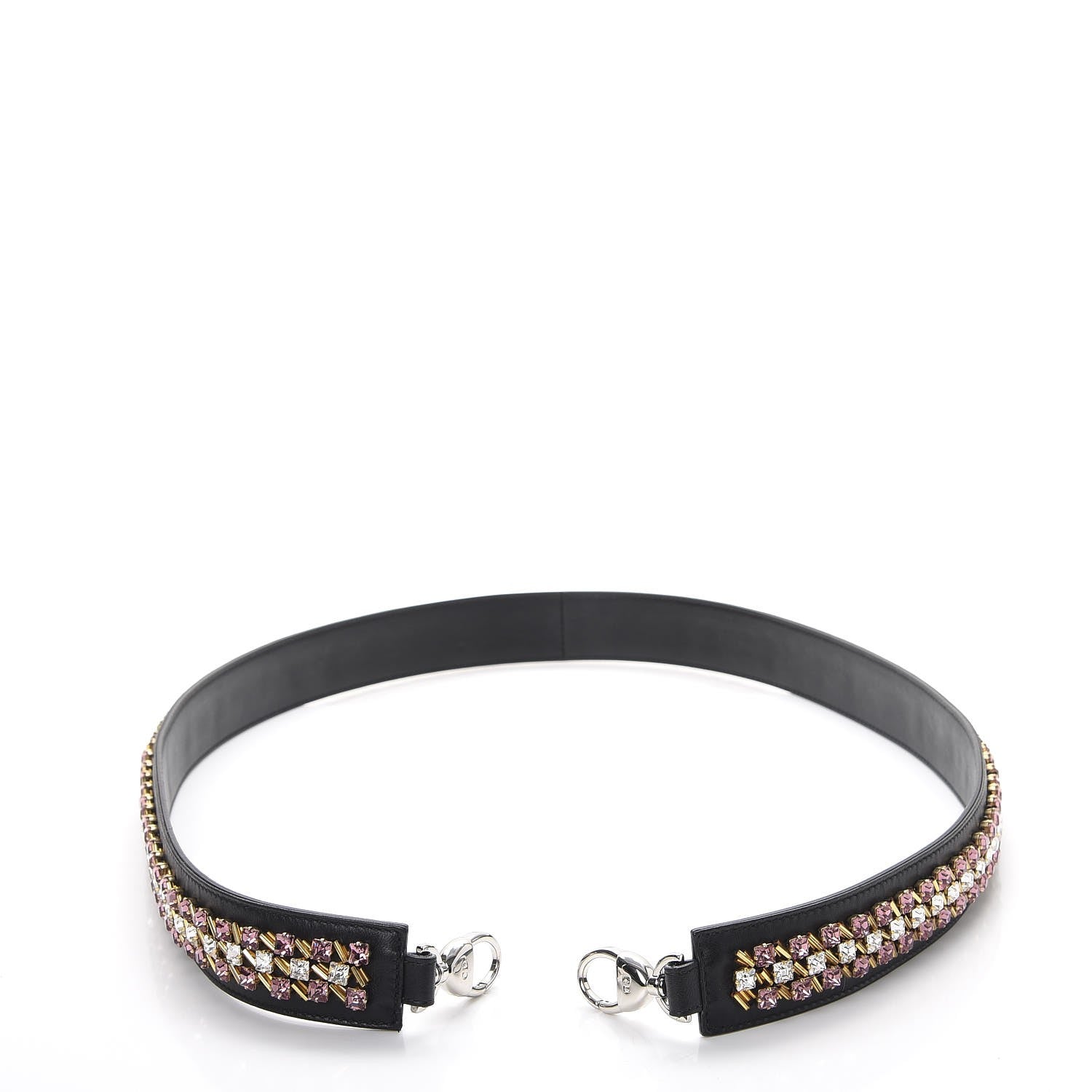 Christian Dior Lambskin Crystal Studded Shoulder Strap Black 3 of 5
