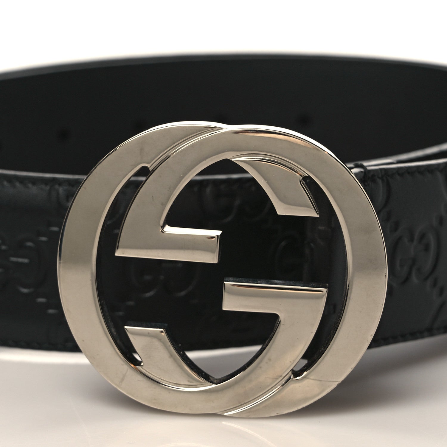 Gucci Guccissima Signature Interlocking G 40mm Belt 90 36 Black 2 of 4
