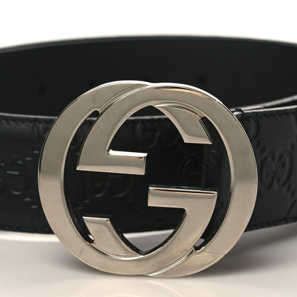 Gucci Guccissima Signature Interlocking G 40mm Belt 90 36 Black 2 of 4