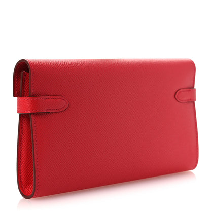 Hermes Epsom Kelly Longue Wallet Rouge Casaque 3 of 9