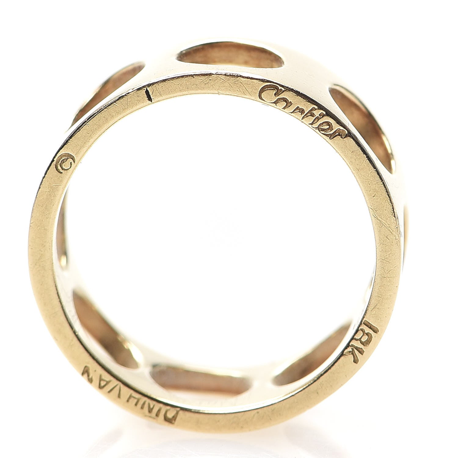 Cartier DINH VAN 18K Yellow Gold Dinh Van Punch Hole Band Ring 56 7.5 7 of 7
