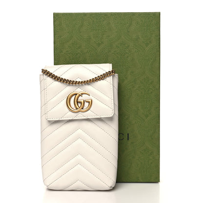 Gucci Calfskin Matelasse Mini GG Marmont Crossbody Bag White 14 of 14