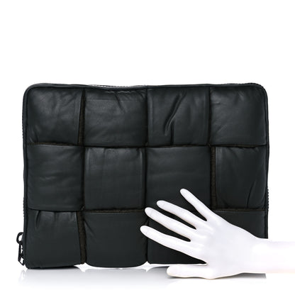 Bottega Veneta Calfskin Maxi Intrecciato Puffy Laptop Pouch Black 2 of 8