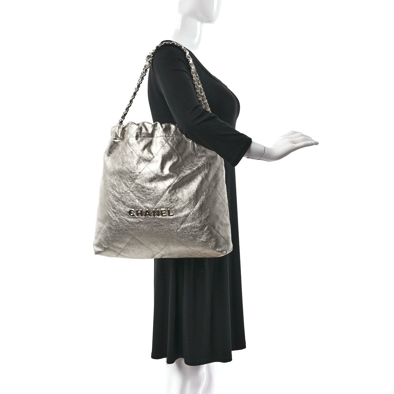 Chanel Metallic Calfskin Quilted Chanel 22 Golden 2 of 10