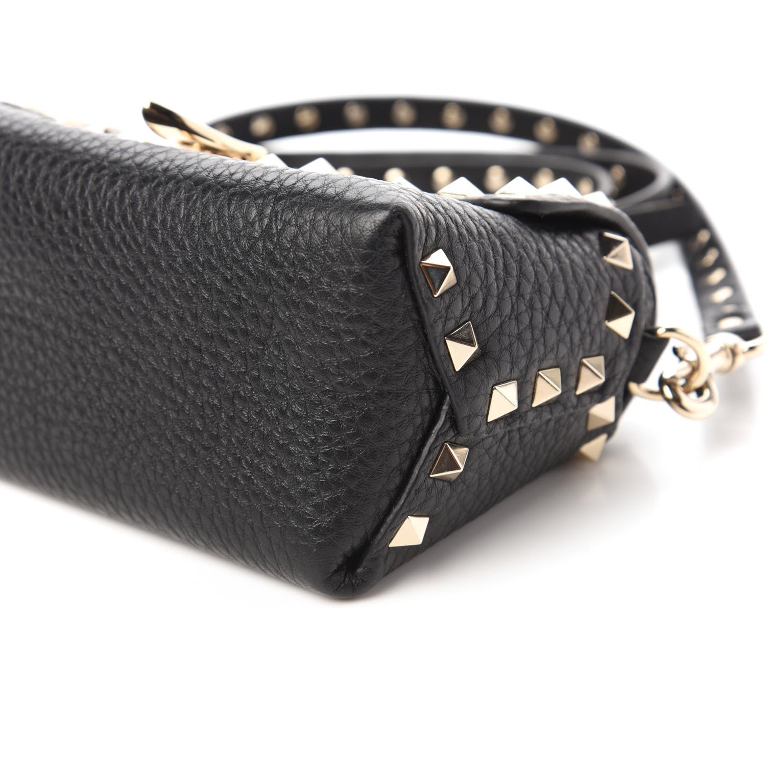 Valentino Garavani Pebbled Calfskin Mini Rockstud Crossbody Bag Black 7 of 9