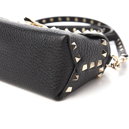 Valentino Garavani Pebbled Calfskin Mini Rockstud Crossbody Bag Black 7 of 9