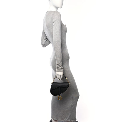 Christian Dior Grained Calfskin Mini Saddle Bag Black 2 of 10