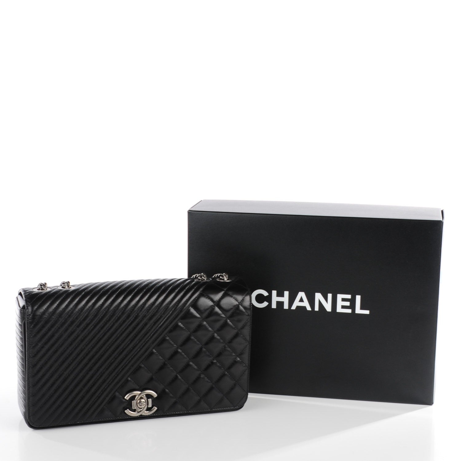 Chanel Glazed Calfskin Quilted Large Coco Boy Flap Black 9 of 9