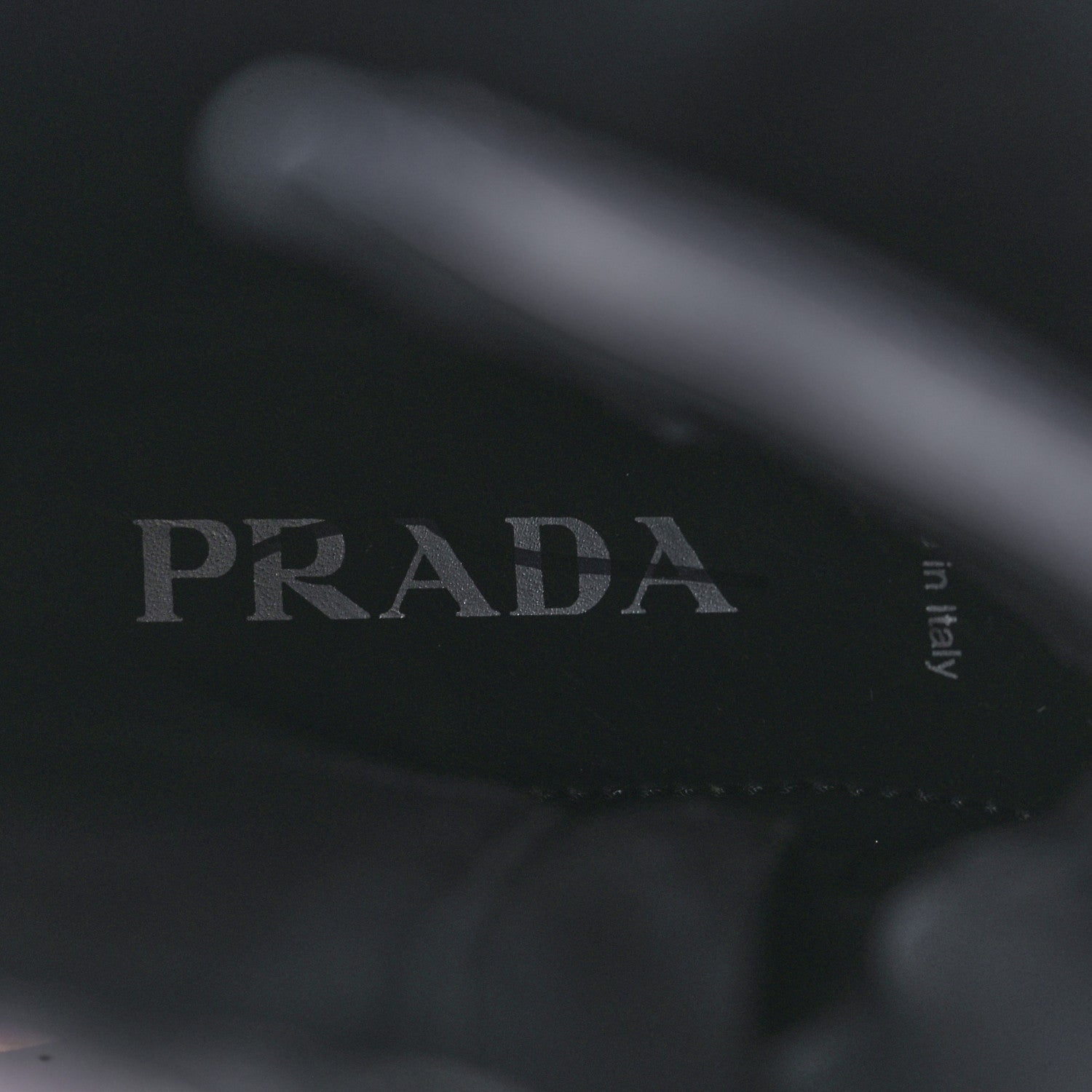 Prada Vitello Lux Nylon Metal Triangle Logo Monolith Pouch Pocket 55mm Tall Combat Boots 40 Black 8 of 10