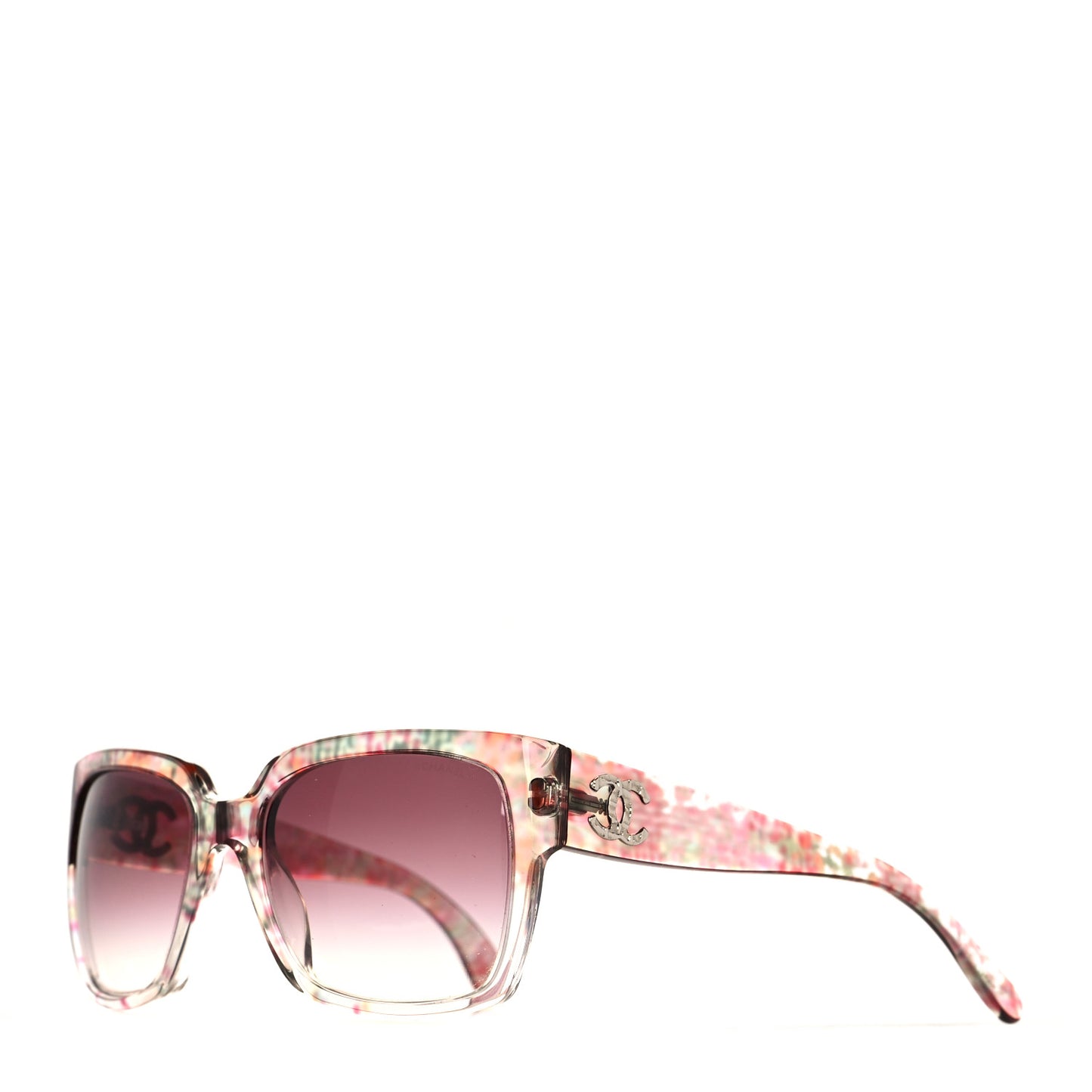 Acetate Multicolor Tweed CC Sunglasses 5220 Pink