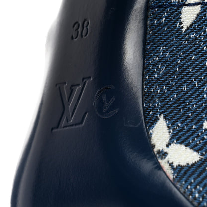 Louis Vuitton Denim Monogram Silhouette Ankle Boots 38 Navy Blue 9 of 9