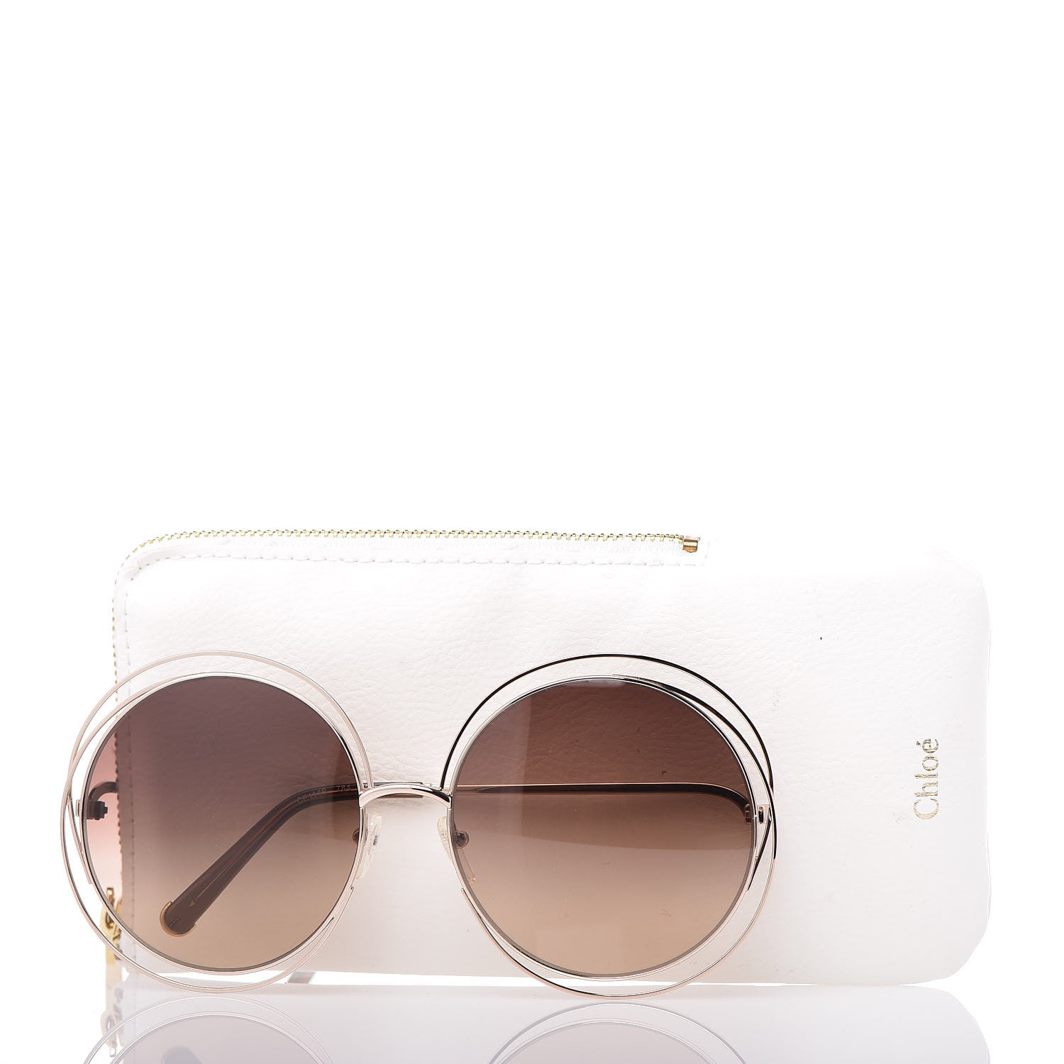 Chloe Oversized Round Carlina Oversized Round Sunglasses CE114ST Gold 7 of 7