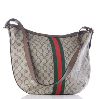 Gucci GG Supreme Monogram Web Ophidia Half Moon Hobo Brown 2 of 10