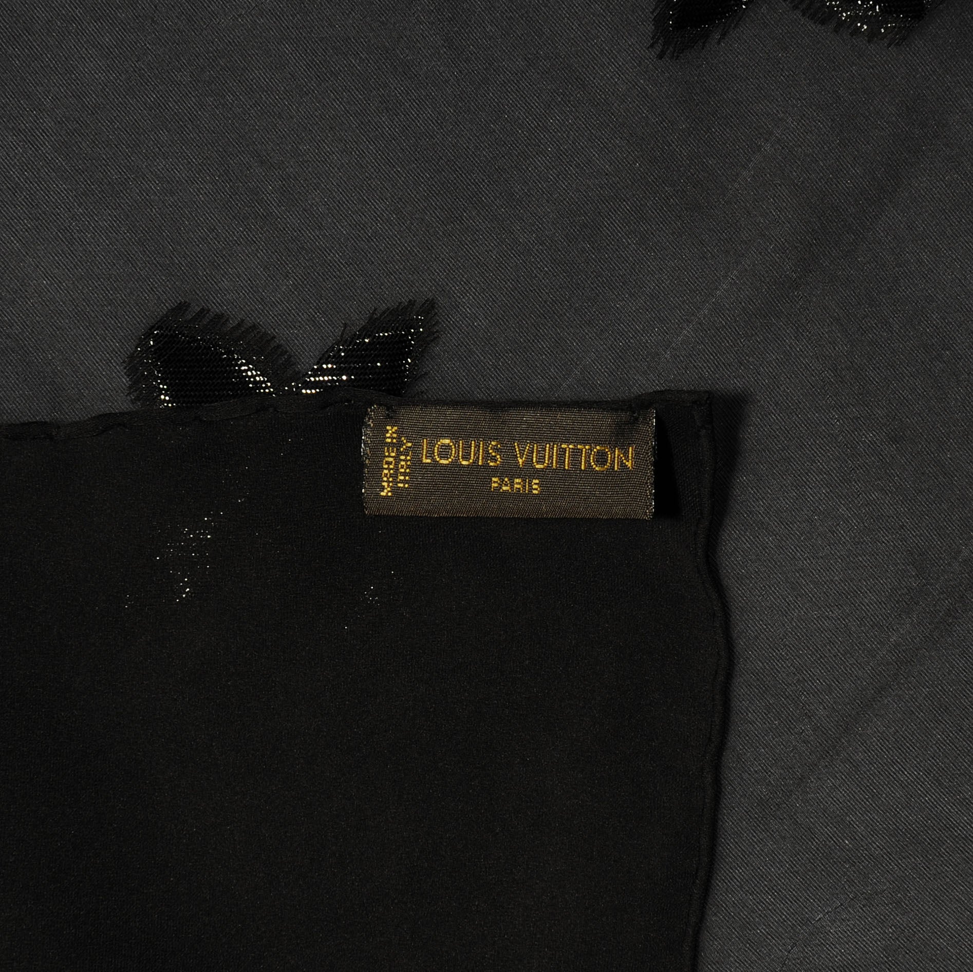 Louis Vuitton Monogram Silk Glitter Stole Black 4 of 5