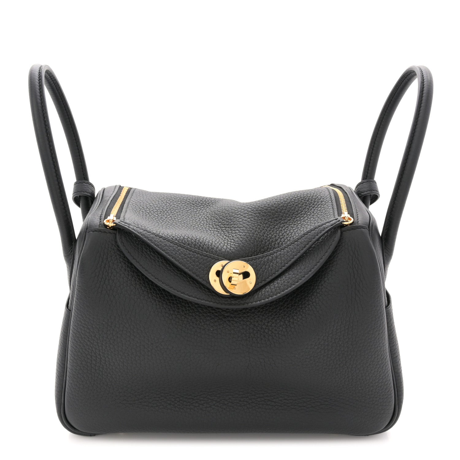 Hermes Taurillon Clemence Lindy 26 Black 1 of 10