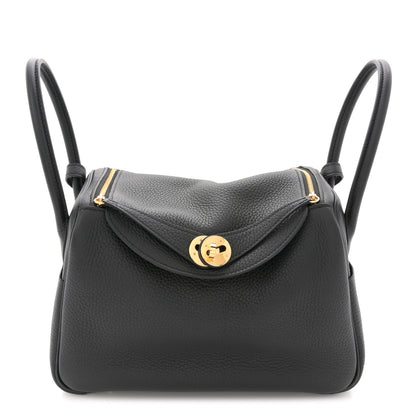 Hermes Taurillon Clemence Lindy 26 Black 1 of 10