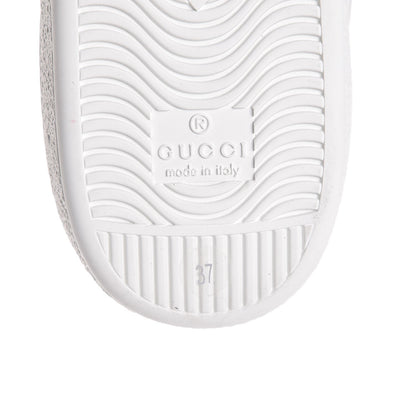 Gucci Calfskin Web Studded Feline Ace Sneakers 37 White 7 of 9