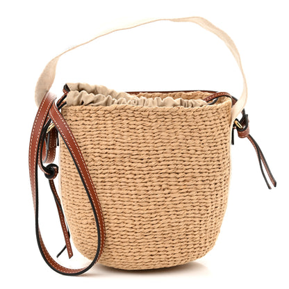 Chloe Raffia Calfskin Small Woody Basket Bag Brown 1 of 9