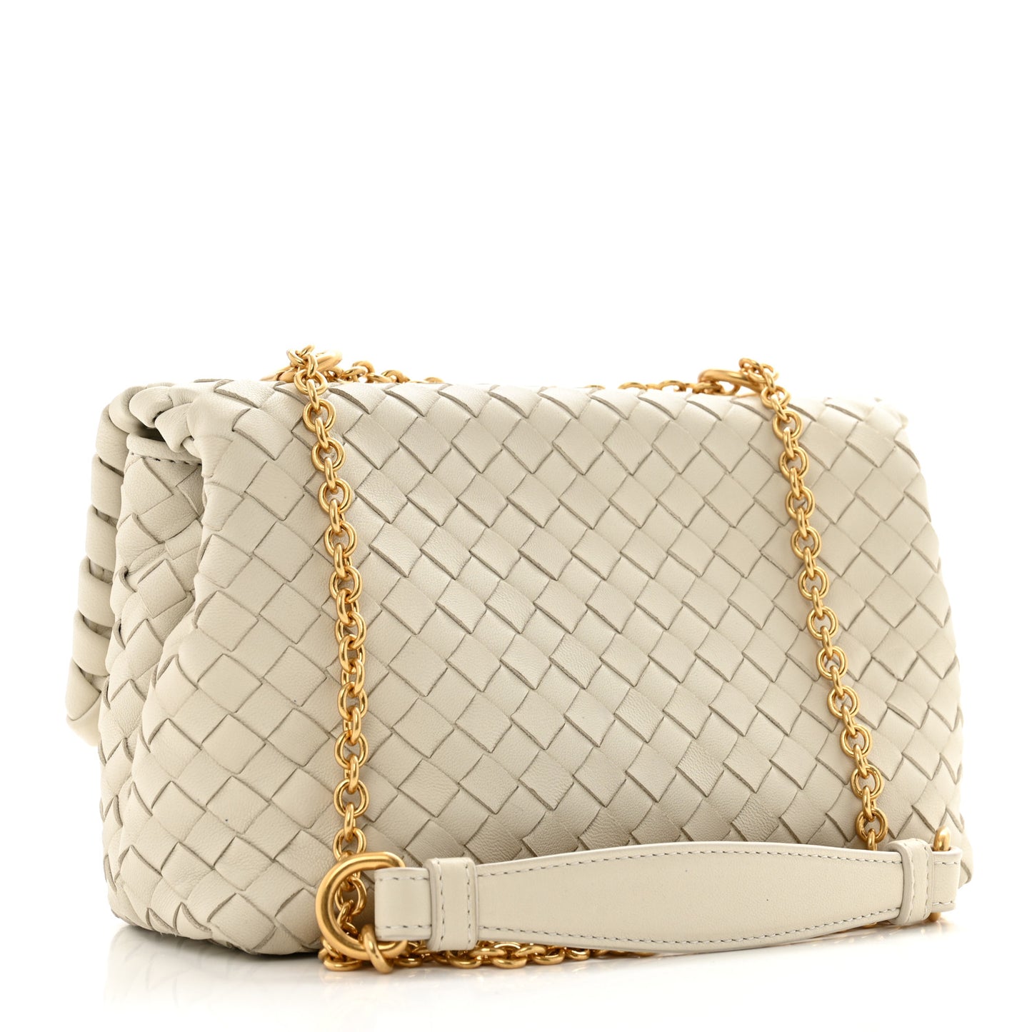 Nappa Intrecciato Baby Olimpia Shoulder Bag Chalk