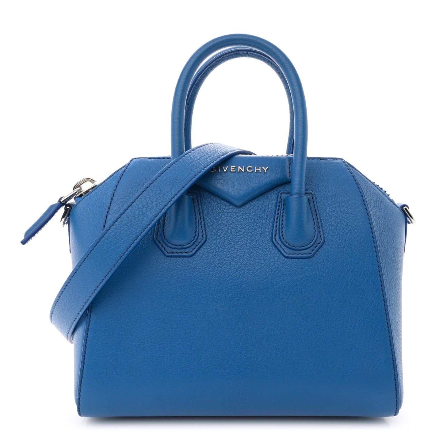 Sugar Goatskin Mini Antigona Indigo Blue