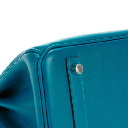 Hermes Tadelakt Birkin 30 Bleu Izmir 21 of 25
