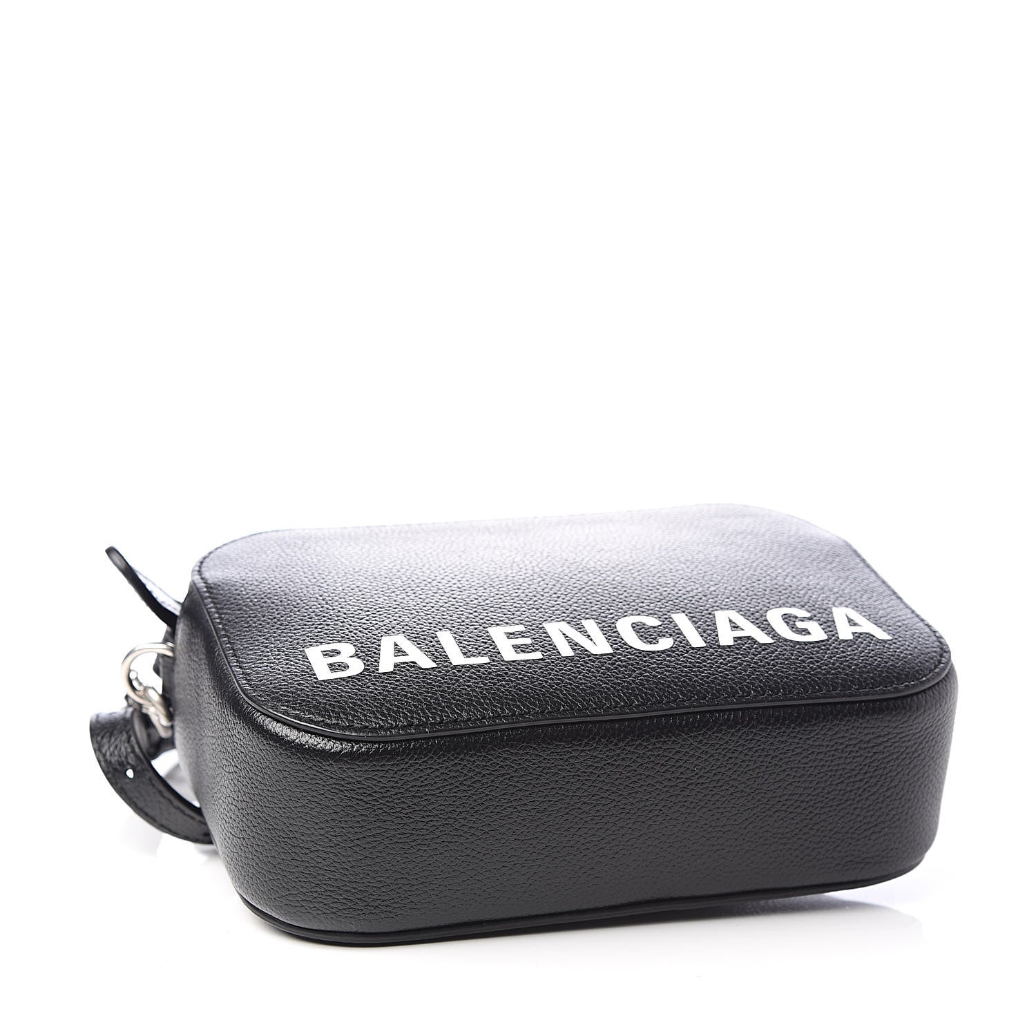 Balenciaga Grained Calfskin Logo XS Ville Top Handle Camera Bag Black White 4 of 11